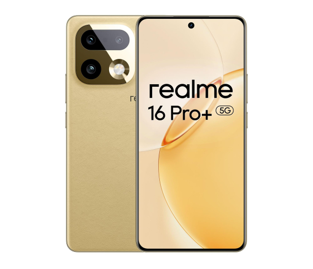 realme 16 Pro+ 5G 8/256 GB Master Gold – przód i tył telefonu