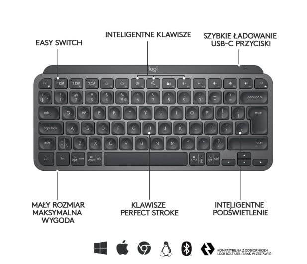 Logitech MX Keys Mini Grafitowa - 680461 - zdjęcie 9