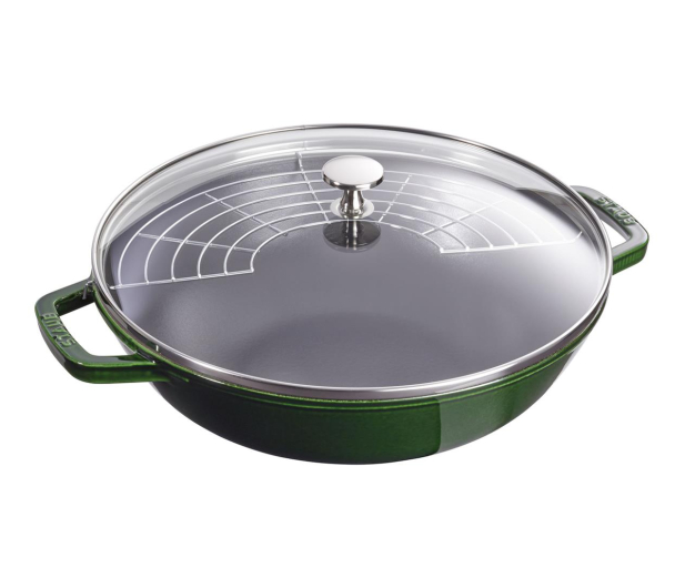 Staub wok żeliwny z pokrywką 30 cm, zielony - 1023610 - zdjęcie 2