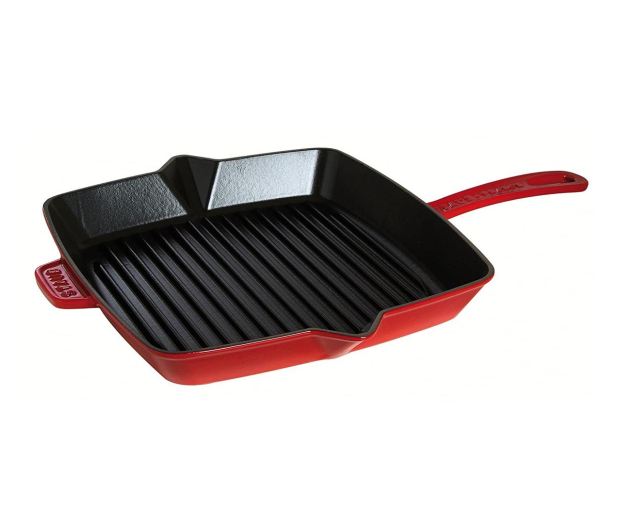Staub Kwadratowa żeliwna grillowa 26 cm, czerwona - 1023666 - zdjęcie