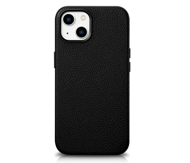 iCarer Litchi Leather Case iPhone 14 Plus (MagSafe) czarny - 1201066 - zdjęcie
