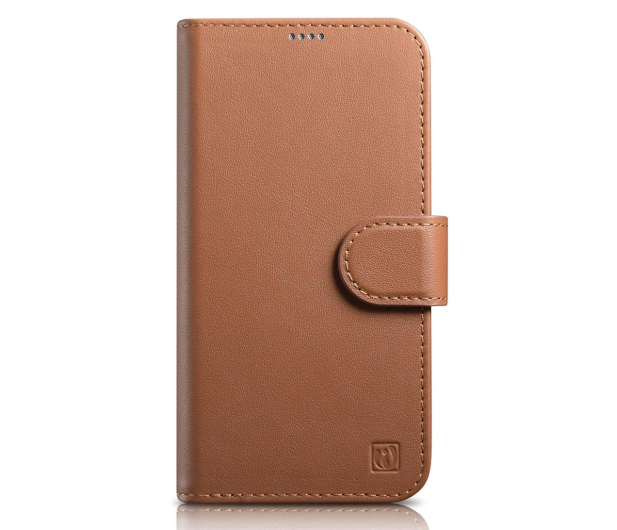 iCarer Wallet Case do iPhone 14 Plus (Anti-RFID) brązowy - 1201104 - zdjęcie