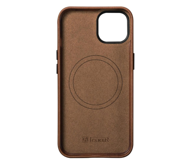 iCarer Premium Leather Case Oil Wax do iPhone 14 Plus(MagSafe) brąz - 1201137 - zdjęcie 2
