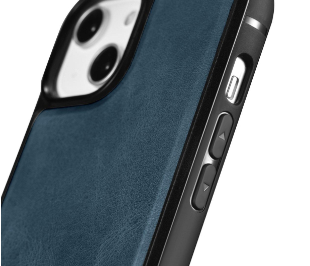 iCarer Leather Oil Wax do iPhone 14 Plus niebieski - 1201115 - zdjęcie 5
