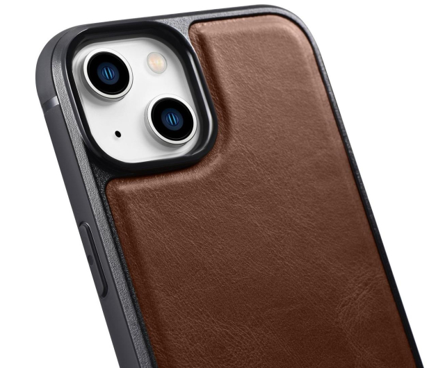 iCarer Leather Oil Wax do iPhone 14 Plus (MagSafe) brązowy - 1201186 - zdjęcie 6
