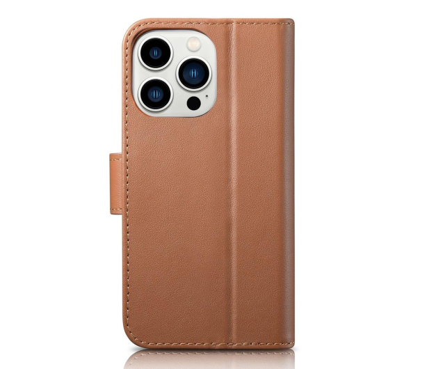 iCarer Wallet Case do iPhone 14 Pro (anti-RFID) brązowy - 1201176 - zdjęcie 2