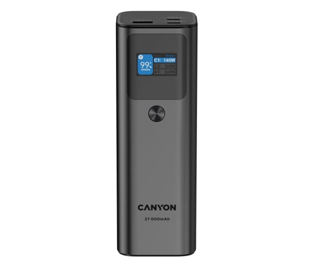 CANYON PB-2010 TFT 27000 mAh 97.2Wh PD140W QC 3.0 Czarny - 1261513 - zdjęcie