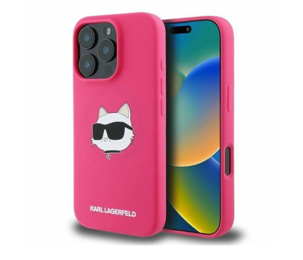 Karl Lagerfeld Silicone Choupette Head Print do iPhone 16 Pro Max fuksja - 1278261 - zdjęcie