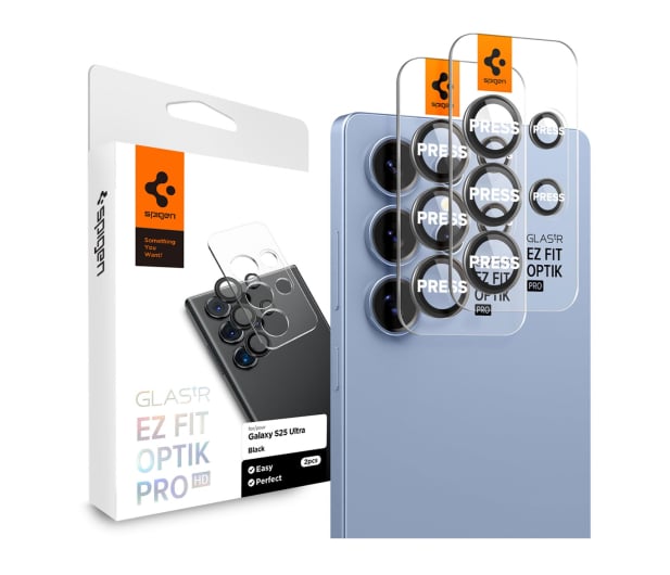 Spigen Optik Pro Glas.Tr ”Ez Fit” 2-Pack do Galaxy S25 Ultra - 1313153 - zdjęcie