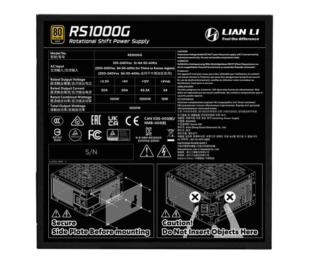 Lian Li RS Series 1000W 80 Plus Gold ATX 3.1 - 1476700 - zdjęcie 5