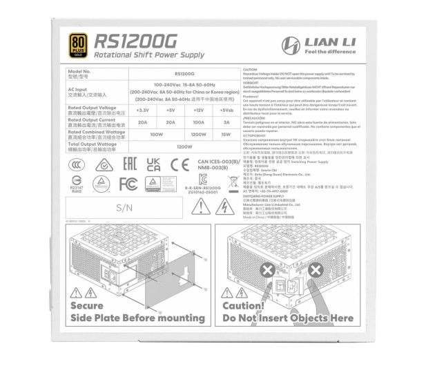 Lian Li RS Series 1200W 80 Plus Gold ATX 3.1 White - 1476699 - zdjęcie 5