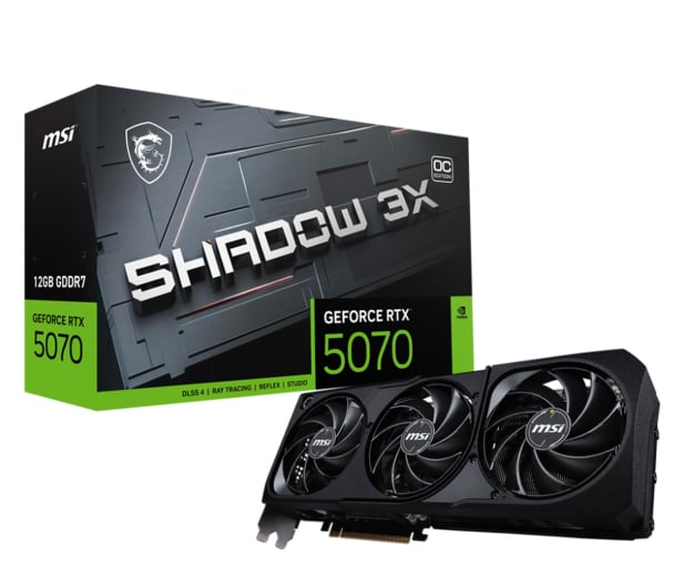 Karta graficzna NVIDIA MSI GeForce RTX 5070 Shadow 3X OC 12GB GDDR7 DLSS4