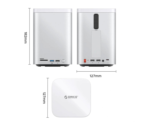 Orico MiniTower z kieszeniami na dyski twarde do 56TB - srebrna - 1486730 - zdjęcie 3