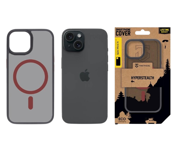 Tactical MagForce Hyperstealth 2.0 Kryt pro Apple iPhone 15 Black/Red - 1514080 - zdjęcie 3