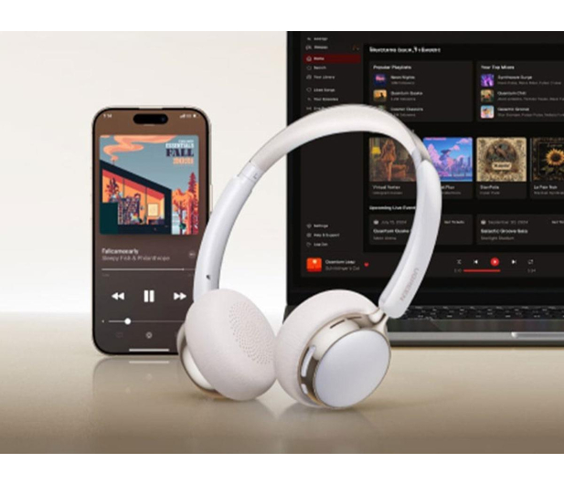 UGREEN Słuchawki nauszne Studio Plus HP207 Bluetooth srebrno-białe - 1513546 - zdjęcie 5