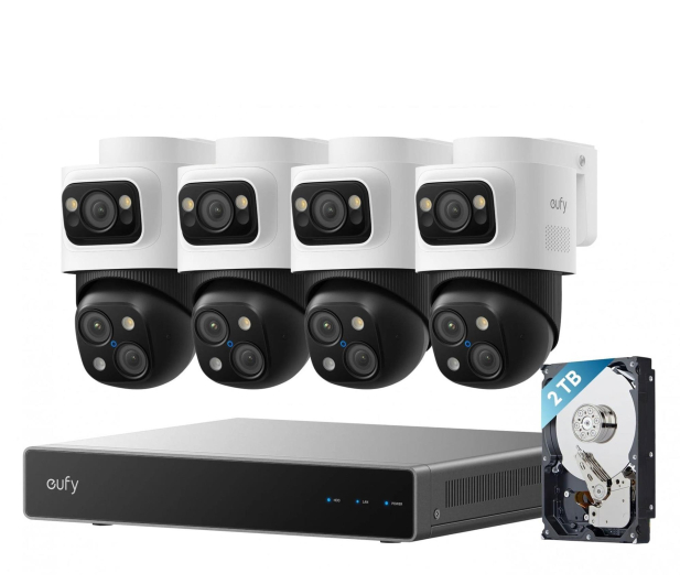Eufy Zestaw 4 kamer PoE S4 Max Biały + rejestrator eufy NVR S4 - 1505200 - zdjęcie