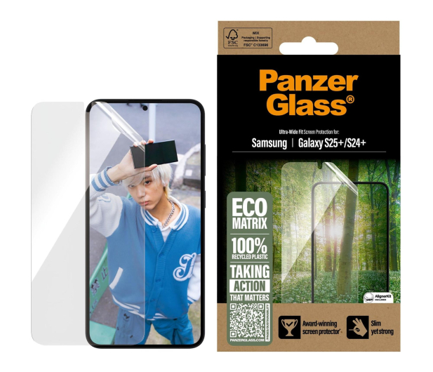 PanzerGlass Eco Matrix Ultra-Wide Fit do Samsung Galaxy S25+ - 1538900 - zdjęcie
