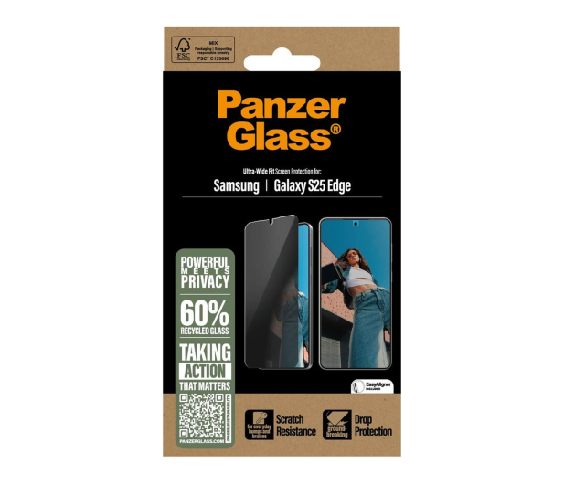 PanzerGlass Ultra-Wide Fit do Samsung Galaxy S25 Edge privacy - 1539010 - zdjęcie 4