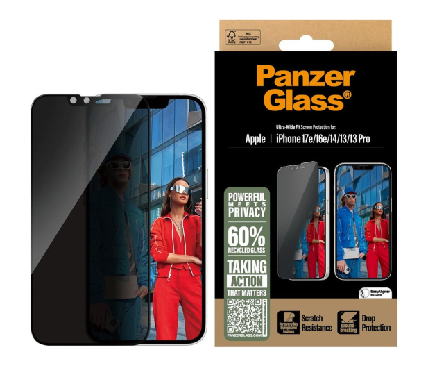 PanzerGlass Ultra-Wide Fit do iPhone 17e/16e/14/13/13 Pro privacy - 1539004 - zdjęcie
