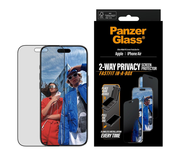 PanzerGlass Ultra-Wide Fit Fastfit do iPhone Air privacy - 1539020 - zdjęcie