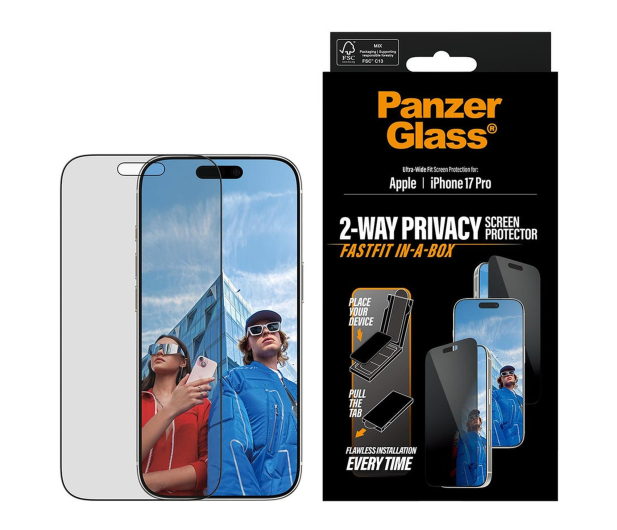 PanzerGlass Ultra-Wide Fit Fastfit do iPhone 17 Pro privacy - 1539018 - zdjęcie