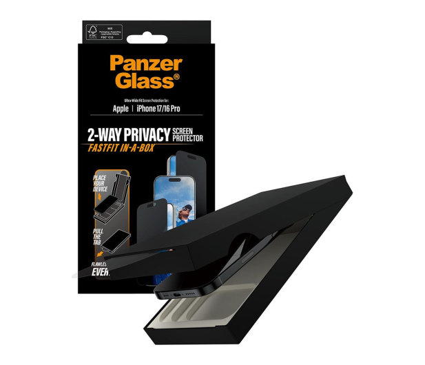 PanzerGlass Ultra-Wide Fit Fastfit do iPhone 17 / 16 Pro privacy - 1539017 - zdjęcie 4