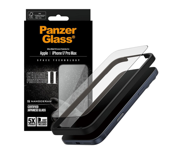 PanzerGlass Ceramic II Ultra-Wide Fit EasyAligner do iPhone 17 Pro Max - 1538876 - zdjęcie