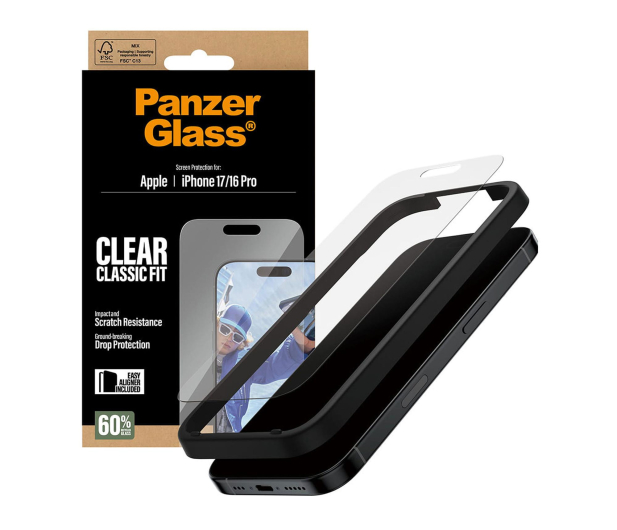 PanzerGlass Classic Fit EasyAligner do iPhone 17 / 16 Pro - 1538894 - zdjęcie