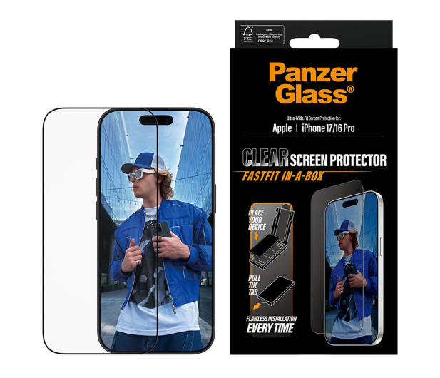PanzerGlass Ultra-Wide Fit Fastfit do iPhone 17 / 16 Pro - 1538976 - zdjęcie