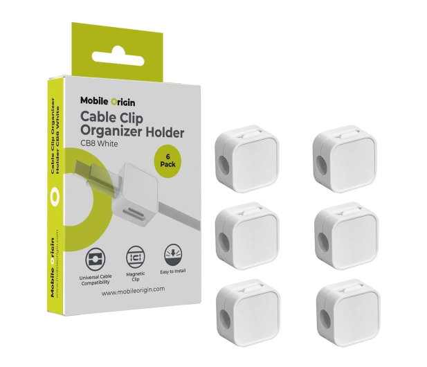 Mobile Origin Cable Cord Organizer Holder CB8 White - 1537890 - zdjęcie