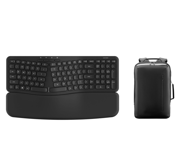 Silver Monkey Ergonomic 70 Wireless Keyboard + Business Backpack 15,6" - 1540591 - zdjęcie
