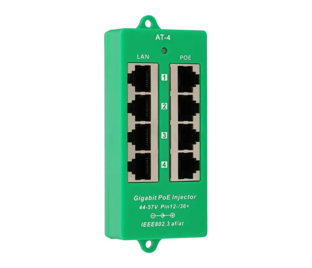 ExtraLink 4 Portowy Gigabit PoE Injector Aktywny, 4 porty Gigabit 802. - 1541537 - zdjęcie 2