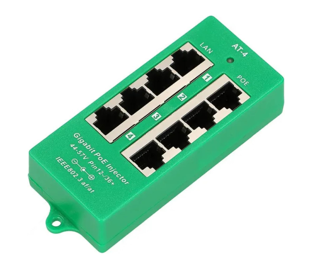 ExtraLink 4 Portowy Gigabit PoE Injector Aktywny, 4 porty Gigabit 802. - 1541537 - zdjęcie