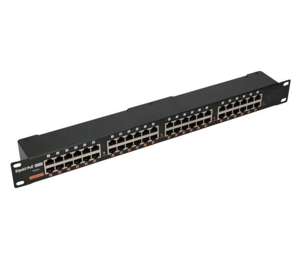 ExtraLink 24 Portowy Gigabit PoE Injector 24x 1000Mb/s RJ45, Obudowa R - 1541566 - zdjęcie