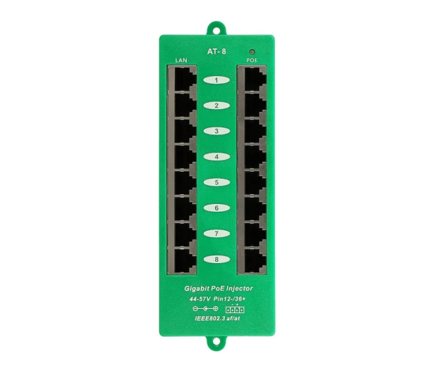 ExtraLink 8 Portowy Gigabit PoE Injector Aktywny, 8 portów Gigabit 802 - 1541538 - zdjęcie