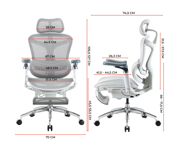 Sihoo DORO C300 Pro Mesh biały - 1542249 - zdjęcie 17