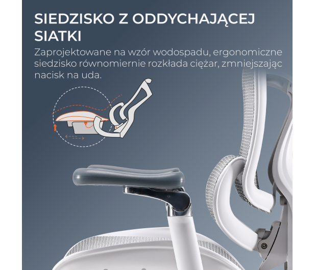 Sihoo DORO C300 Pro Mesh biały - 1542249 - zdjęcie 13