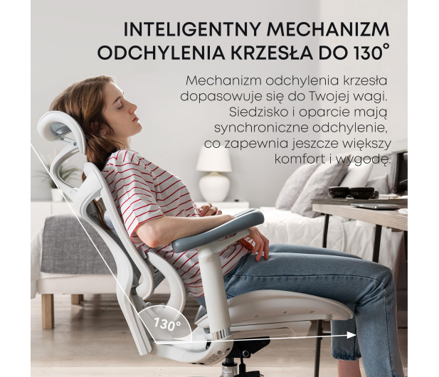 Sihoo DORO C300L Mesh biały - 1542355 - zdjęcie 7
