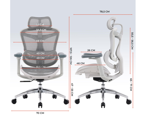 Sihoo DORO C300L Mesh biały - 1542355 - zdjęcie 16