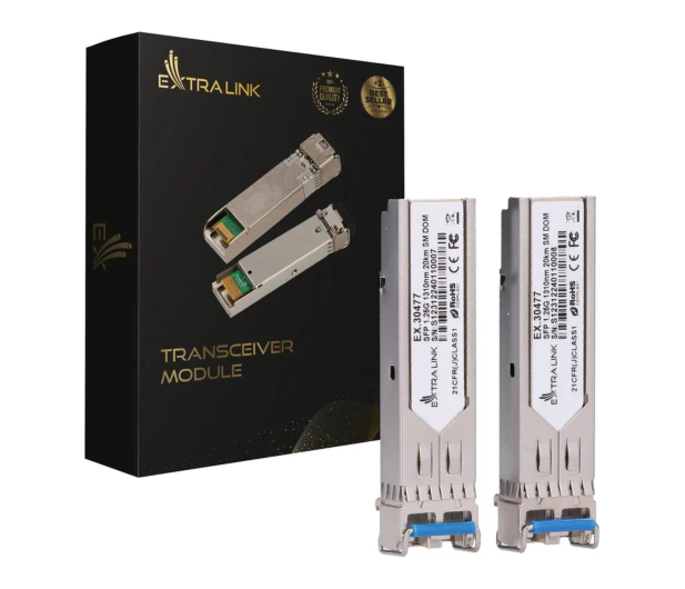 ExtraLink SFP 1.25G 2-Pack LC/UPC 20km jednomodowy (do HP/Aruba) - 1542974 - zdjęcie