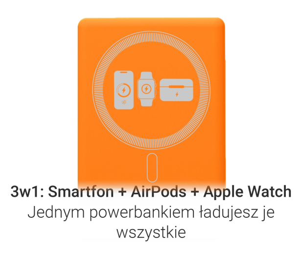 Silver Monkey Smart 5 000 mAh MagSafe UltraSlim 3w1 Kosmiczny pomarańcz - 1487198 - zdjęcie 4
