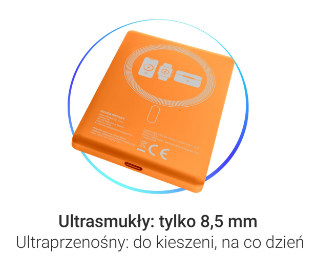 Silver Monkey Smart 5 000 mAh MagSafe UltraSlim 3w1 Kosmiczny pomarańcz - 1487198 - zdjęcie 7