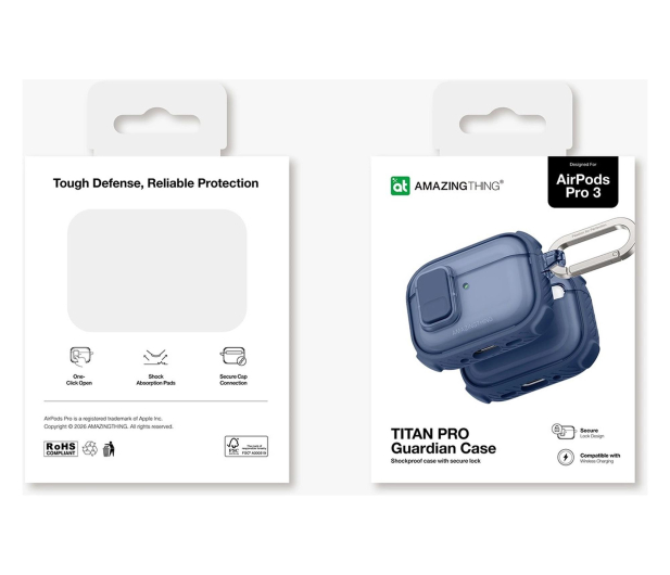 AmazingThing Titan Pro Mag Case Clear do AirPods Pro 3 - niebieskie - 1526980 - zdjęcie 8