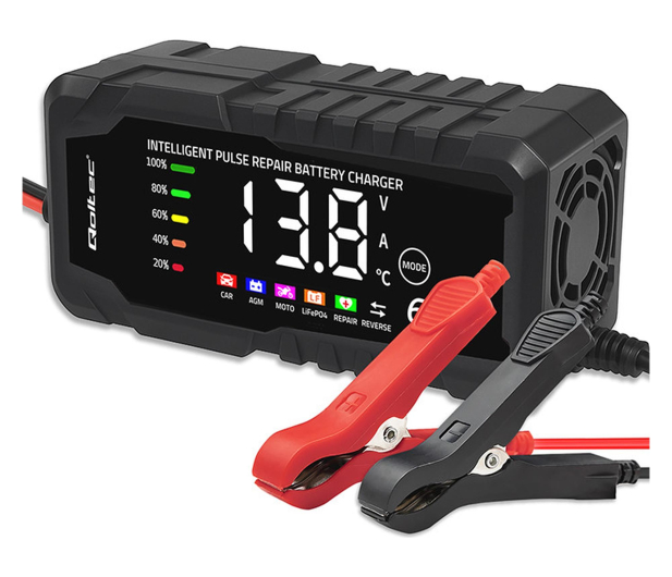 Qoltec Inteligentna ładowarka AGM GEL LiFePO4 12V 6A - 1549507 - zdjęcie