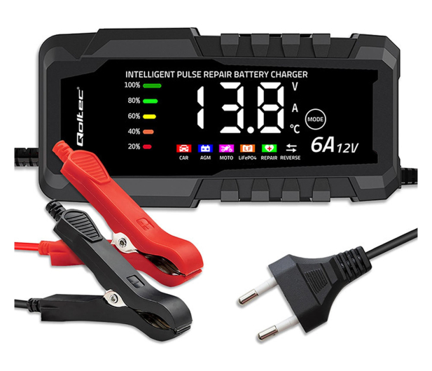 Qoltec Inteligentna ładowarka AGM GEL LiFePO4 12V 6A - 1549507 - zdjęcie 2