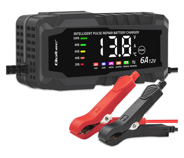 Qoltec Inteligentna ładowarka AGM GEL LiFePO4 12V 6A - 1549507 - zdjęcie 4