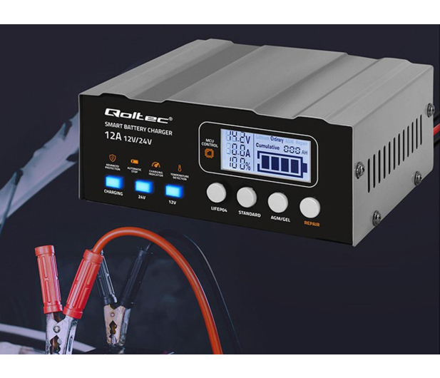 Qoltec Inteligentna ładowarka AGM GEL 12V/24V, Funkcja naprawy - 1549505 - zdjęcie 4