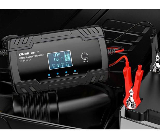 Qoltec Inteligentna ładowarka STD AGM GEL 12V 8A, 24V 4A, - 1549504 - zdjęcie 4