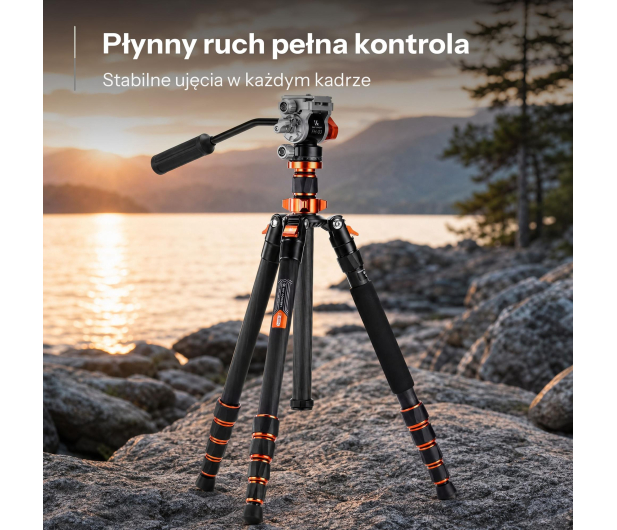 K&F Concept Video O255C4 z głowicą FH-03 - 1550472 - zdjęcie 3