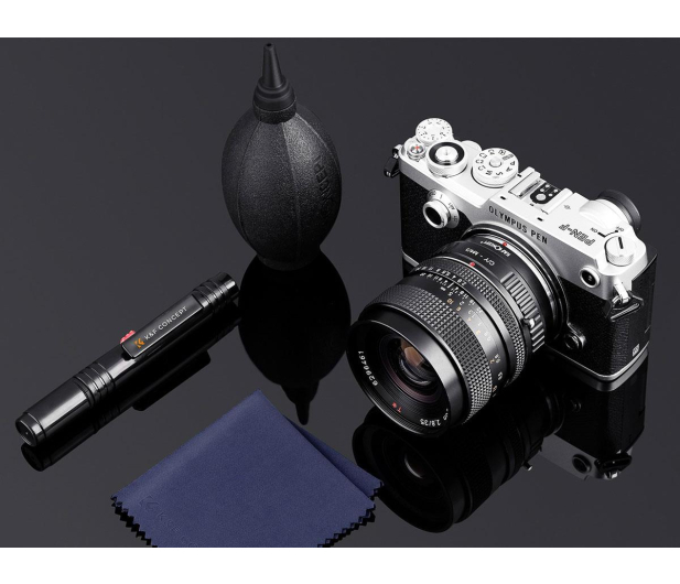 K&F Concept Zestaw czyszczący 3w1 - gruszka, mikrofibra, piórko fotograf - 1550373 - zdjęcie 2